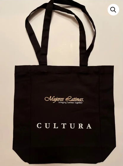 <b>SHOP THE BOUTIQUE ^</b><br>
Treat a friend, relative, or yourself to a carryall tote bag and Celebrate Hispanic Heritage Month! Order at MujeresLatinas.com. 